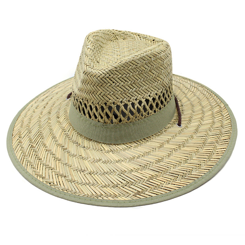 100% Berongga Straw Panama Sun Hat kanggo Fishing