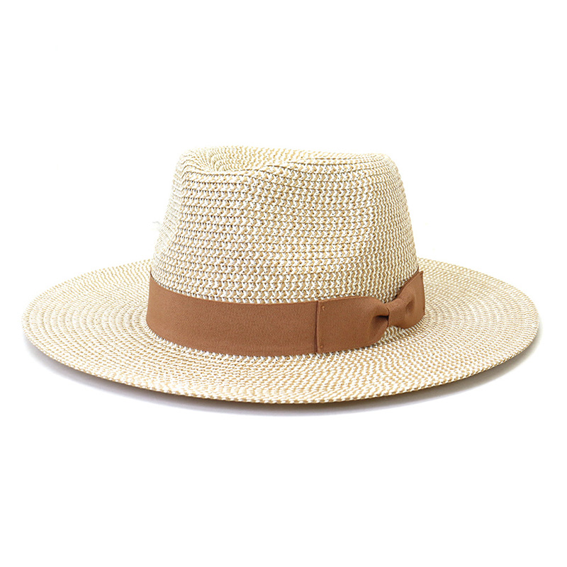 Topi Fedora Pita Ikatan Simpul Straw Braid kanggo Pria