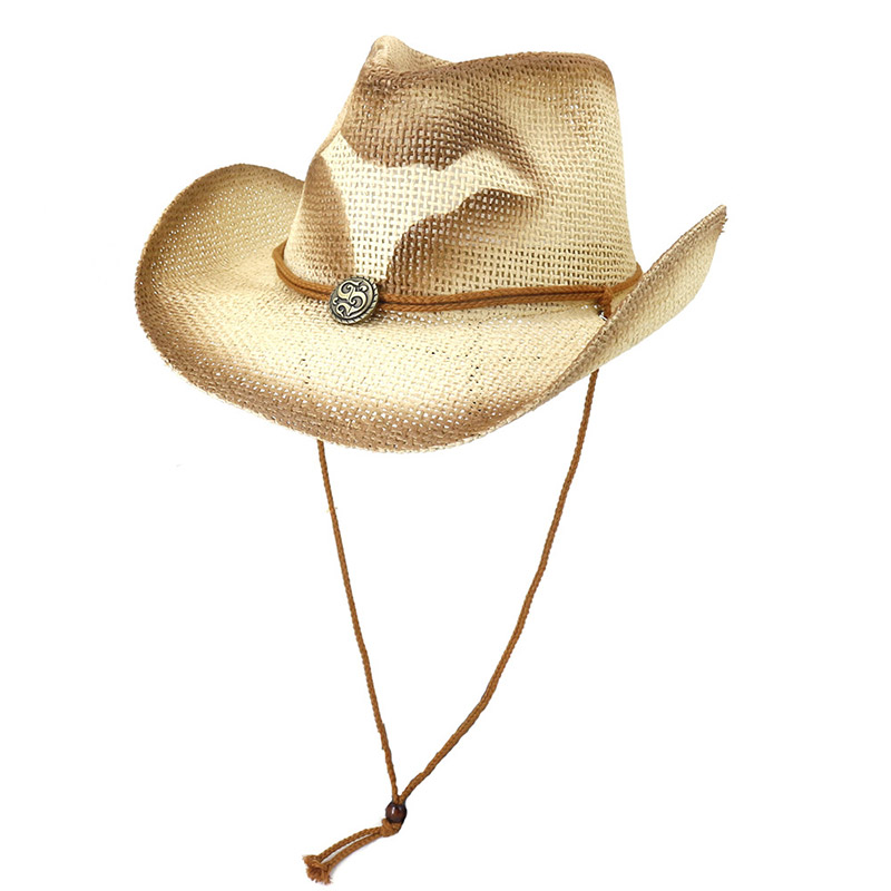 Bull Print Paper Straw Cow Boy Hat