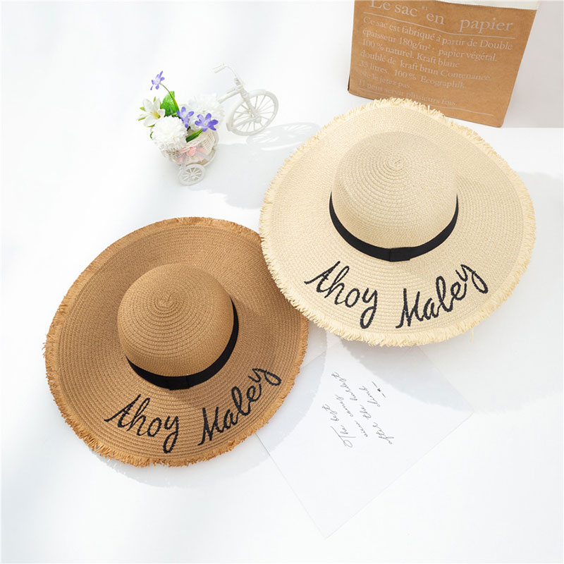 Klasik Surat Bordir Kustom Floppy Sun Hat