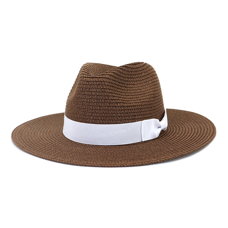 Pita Logo Kustom ing Topi Jerami Fedora