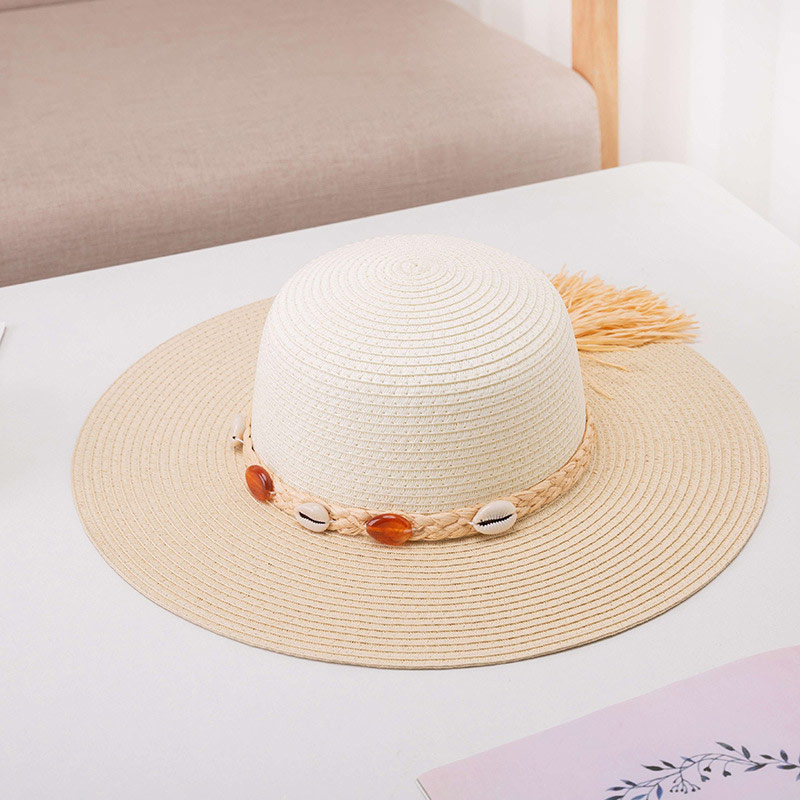 Custom Trim Two Tone Floppy Straw Hat kanggo Wanita