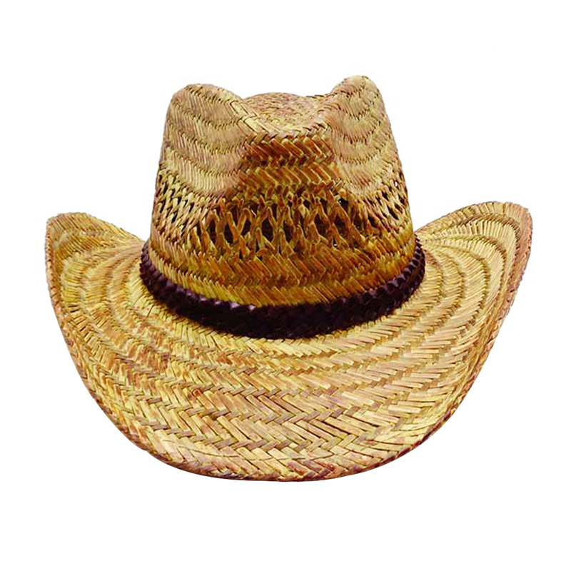 Topi Cowboy Mens Straw Berongga