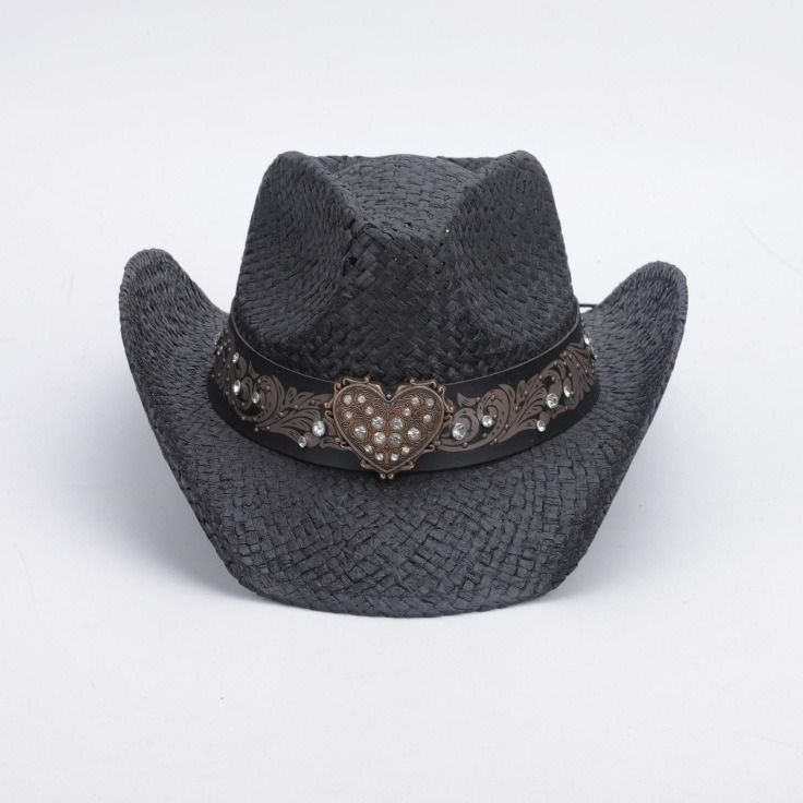 Produsen topi jerami ireng cowgirl paling anyar