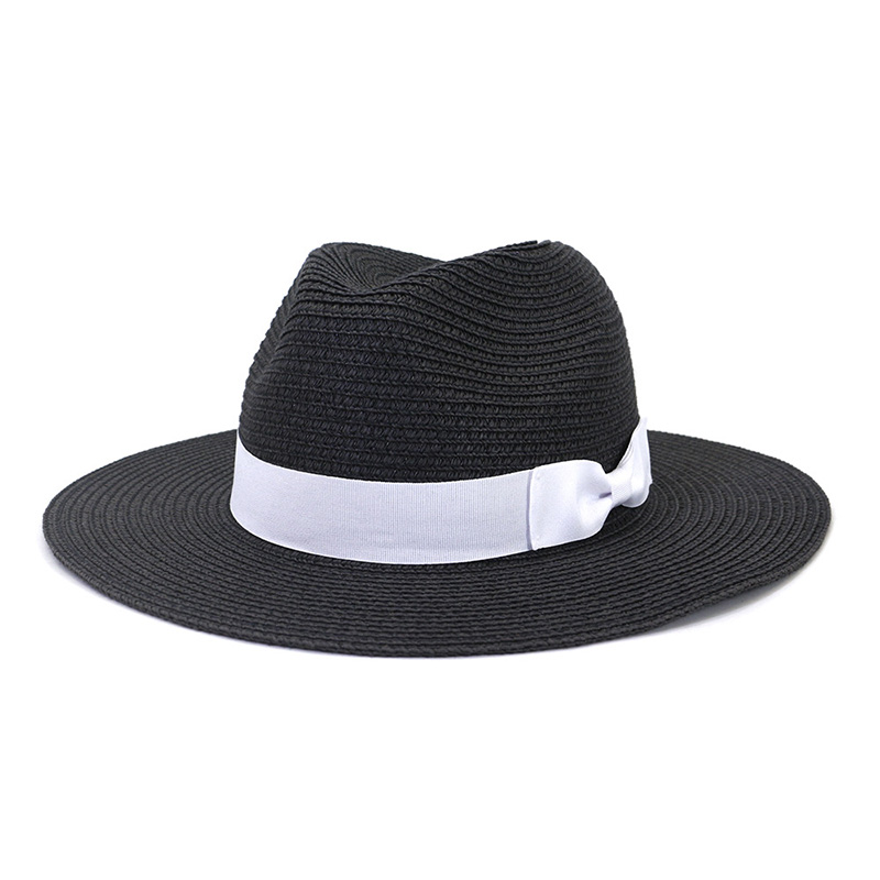 Topi Jerami Fedora Ikatan Simpul Pria