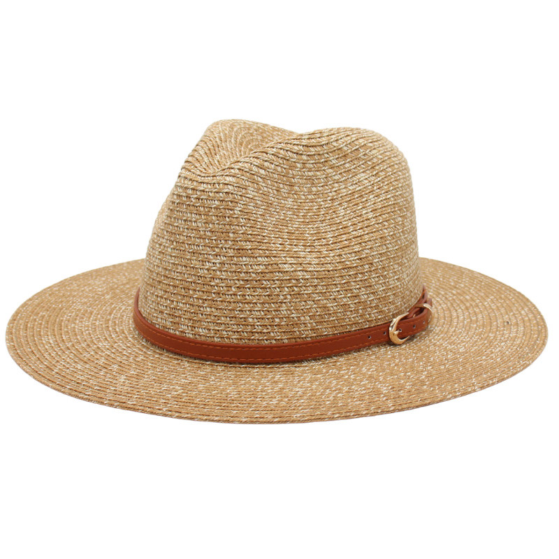 Campuran Warna Straw Tenunan Mens Fedora Beach Hat