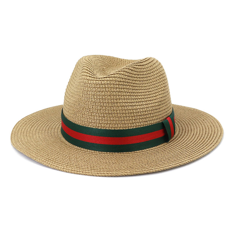 Pita Trim Warna Solid China Panama Topi Jerami