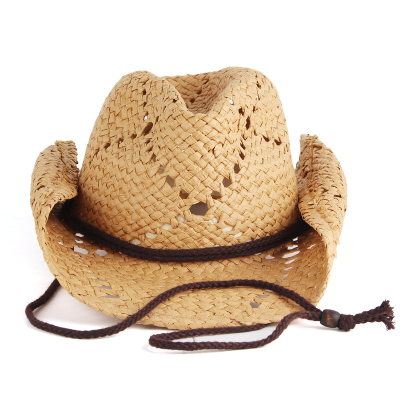 Topi Jerami Cowboy Digulung