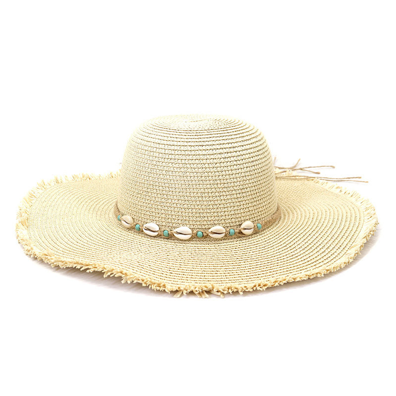 Stylish Shell Band Pantai Lady Floppy Sombrero