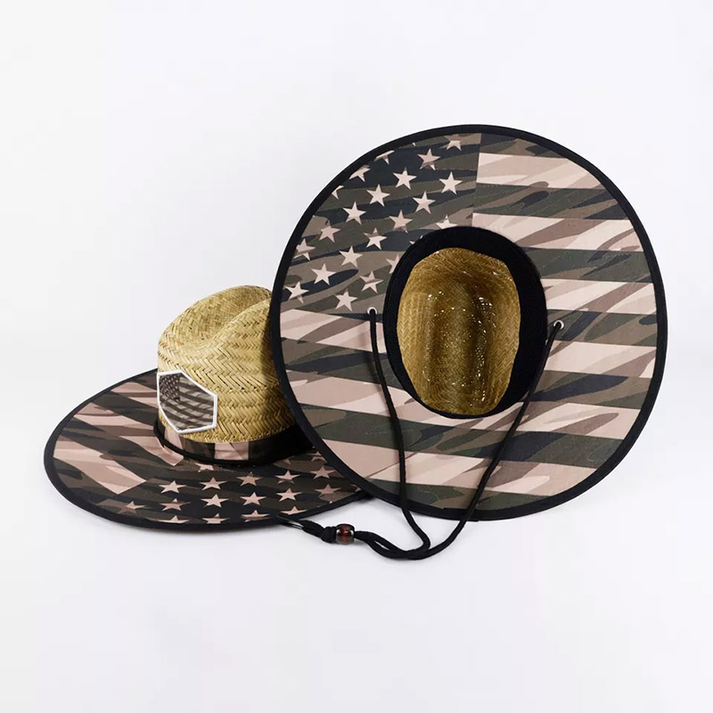 Topi Jerami Flag USA