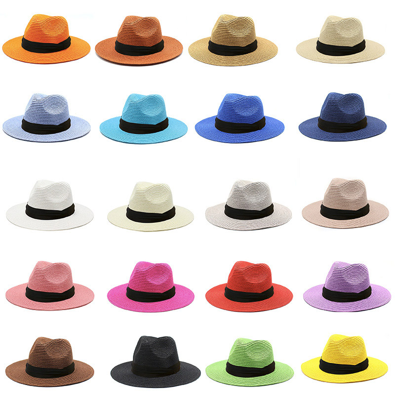 Grosir Topi Sun Straw Fedora Polos Murni